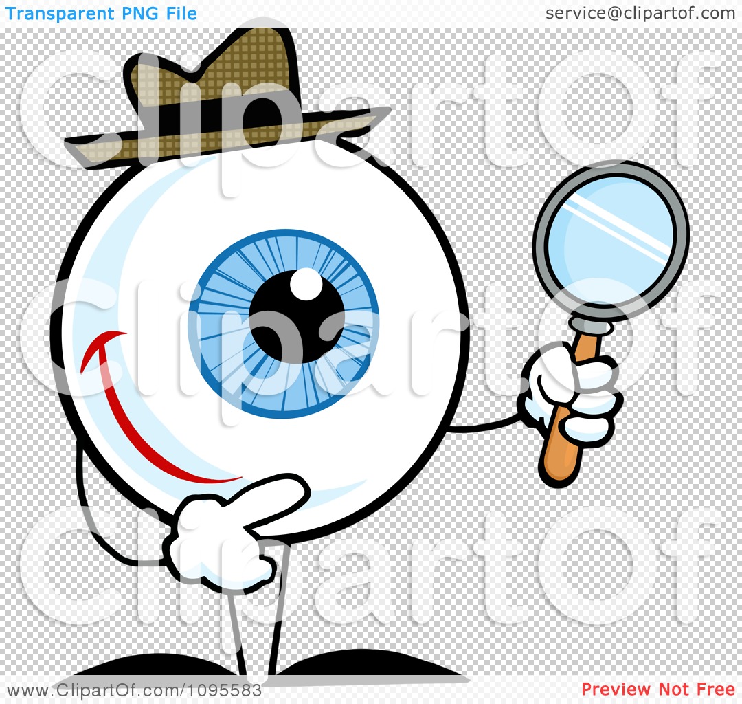 Detective with magnifying glass Royalty Free Vector Image