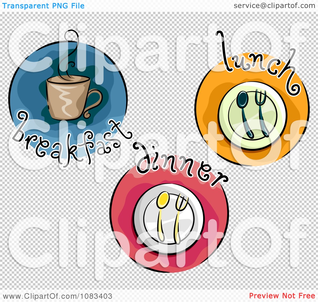 Clipart Breakfast Lunch And Dinner Meal Icons - Royalty ...