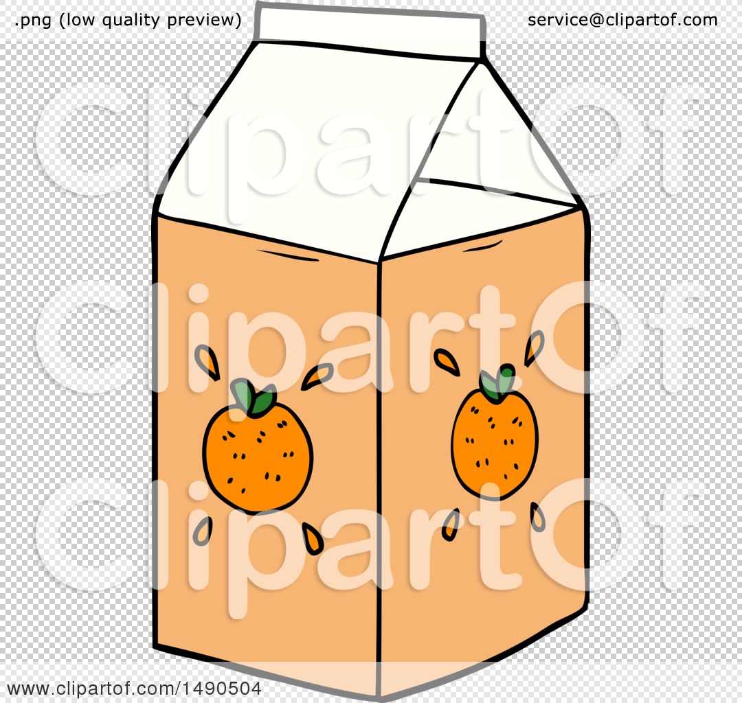 Clipart Cartoon Orange Juice Carton by lineartestpilot #1490504