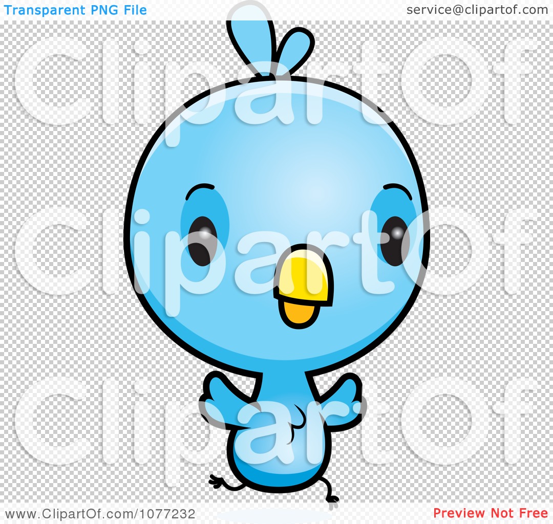 Clipart Pudgy Blue Jay Running Scared - Royalty Free Vector Illustration by  Cory Thoman #1066644