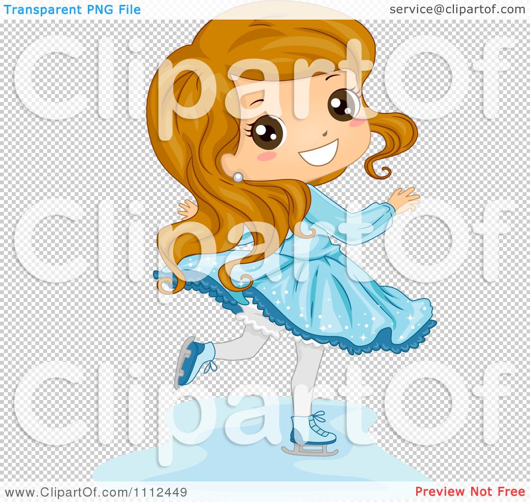 Girl ice skating with a dog Royalty Free Vector Image