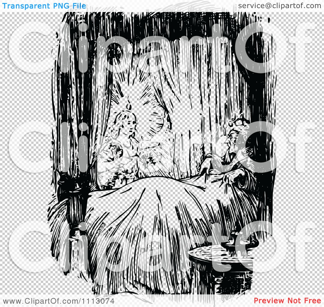 Clipart Ebenezer Scrooge Being Visited By The Ghost Of Christmas Past - Royalty Free Vector ...