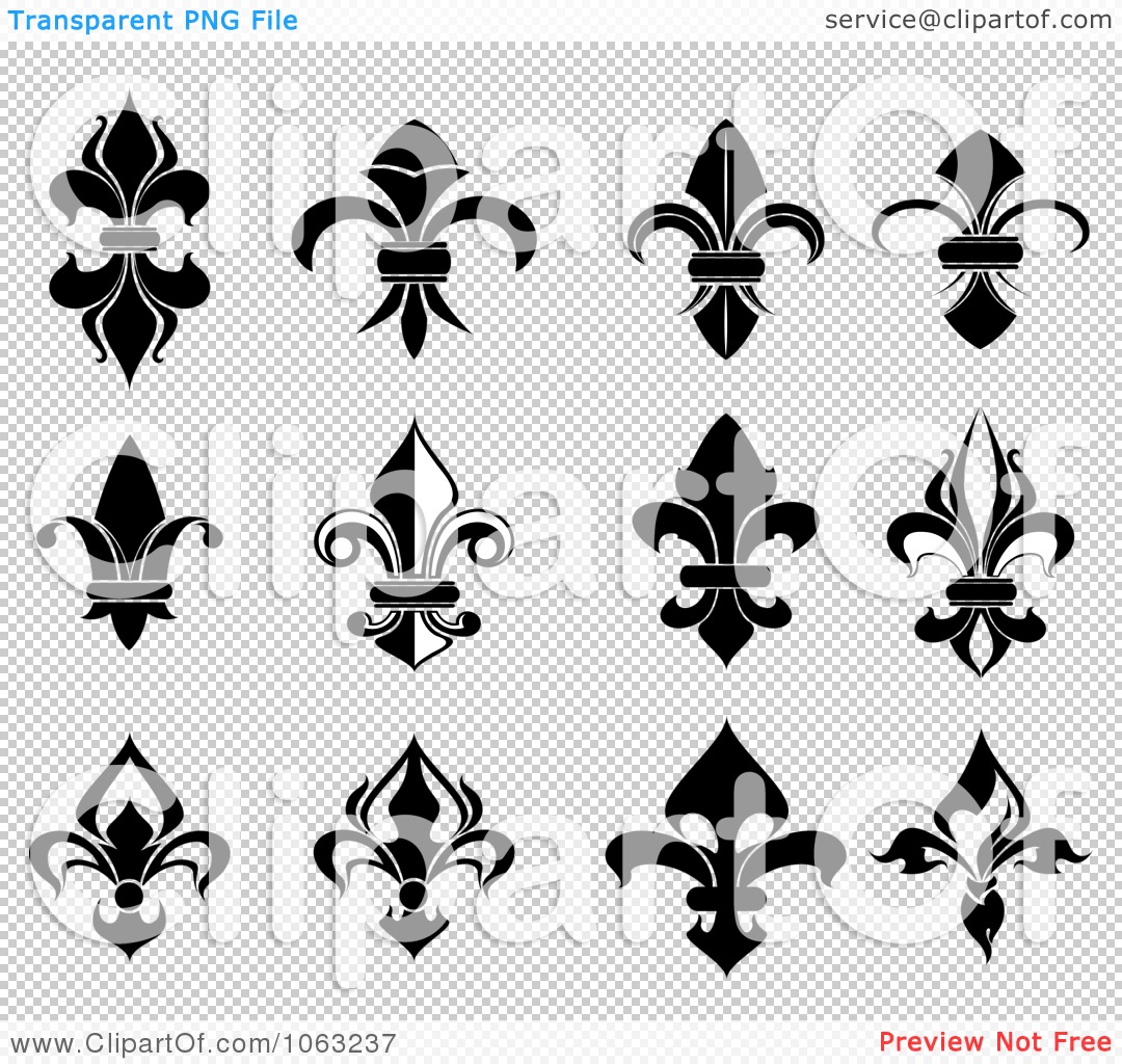 Clipart Fleur De Lis Digital Collage 2 - Royalty Free Vector