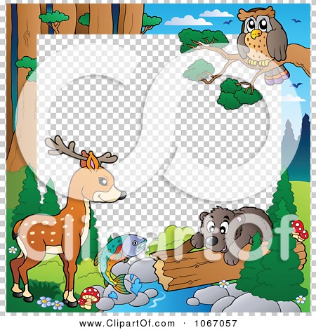 woodland animal clip art border