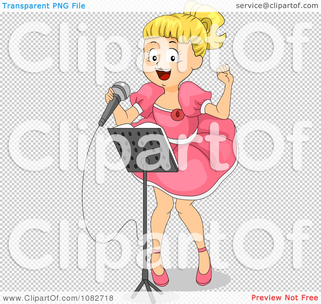 pretty girl singing clipart