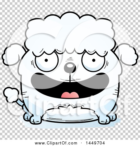 Clipart Graphic of a Cartoon Happy Poodle Dog Character Mascot