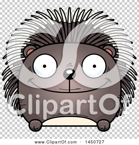Clipart Graphic of a Cartoon Happy Porcupine Character Mascot - Royalty