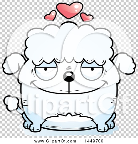 Clipart Graphic of a Cartoon Loving Poodle Dog Character Mascot