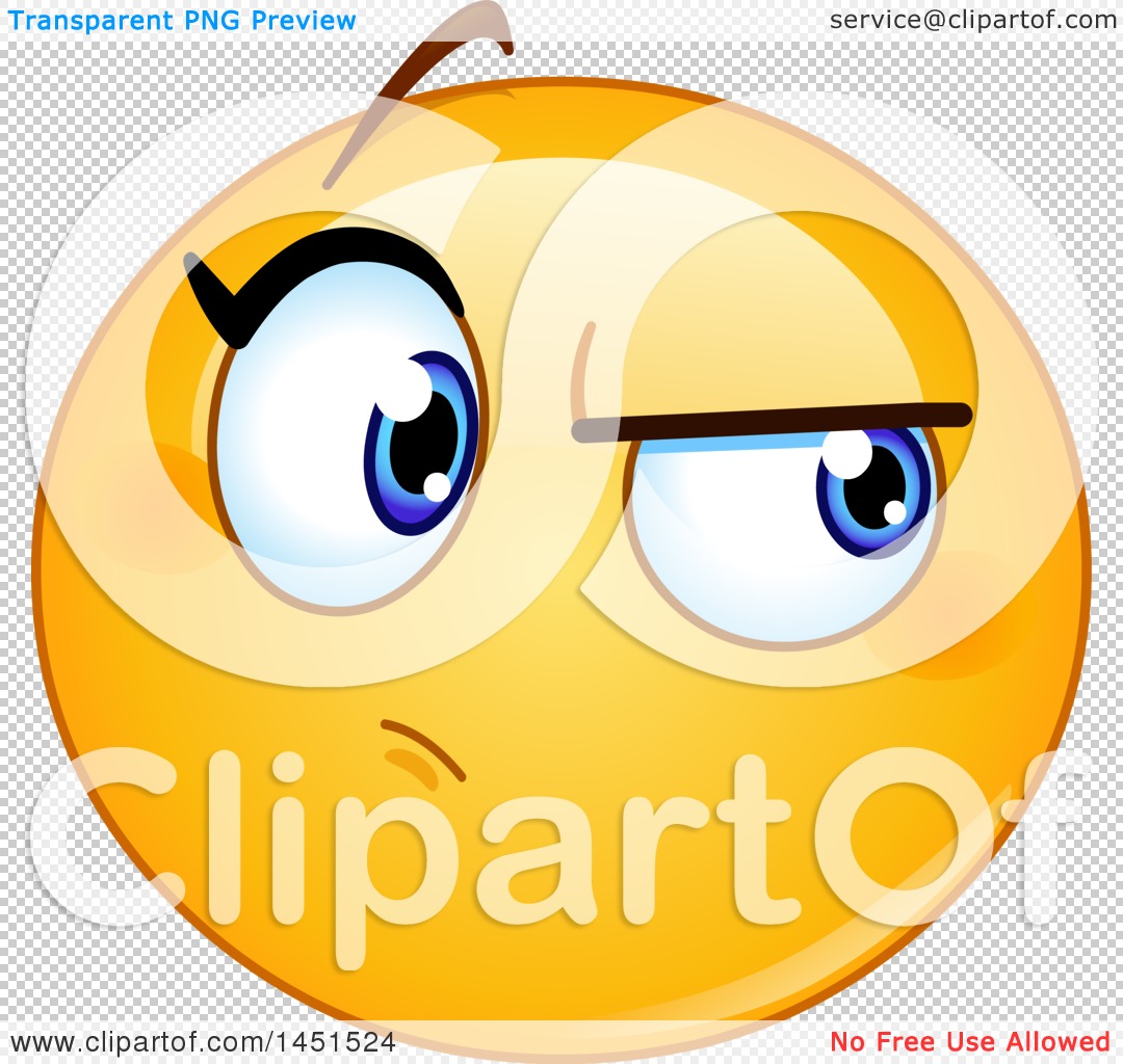 Clipart Graphic of a Cartoon Suspicious Female Yellow Emoji Smiley Face  Emoticon - Royalty Free Vector Illustration by yayayoyo #1451524