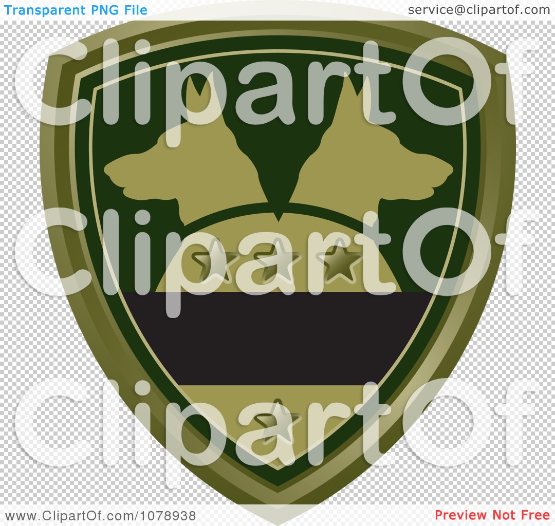 Clipart Green Alsatian Dog Shield Logo - Royalty Free Vector ...