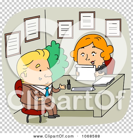 Clipart HR Rep Interviewing An Applicant - Royalty Free Vector ...