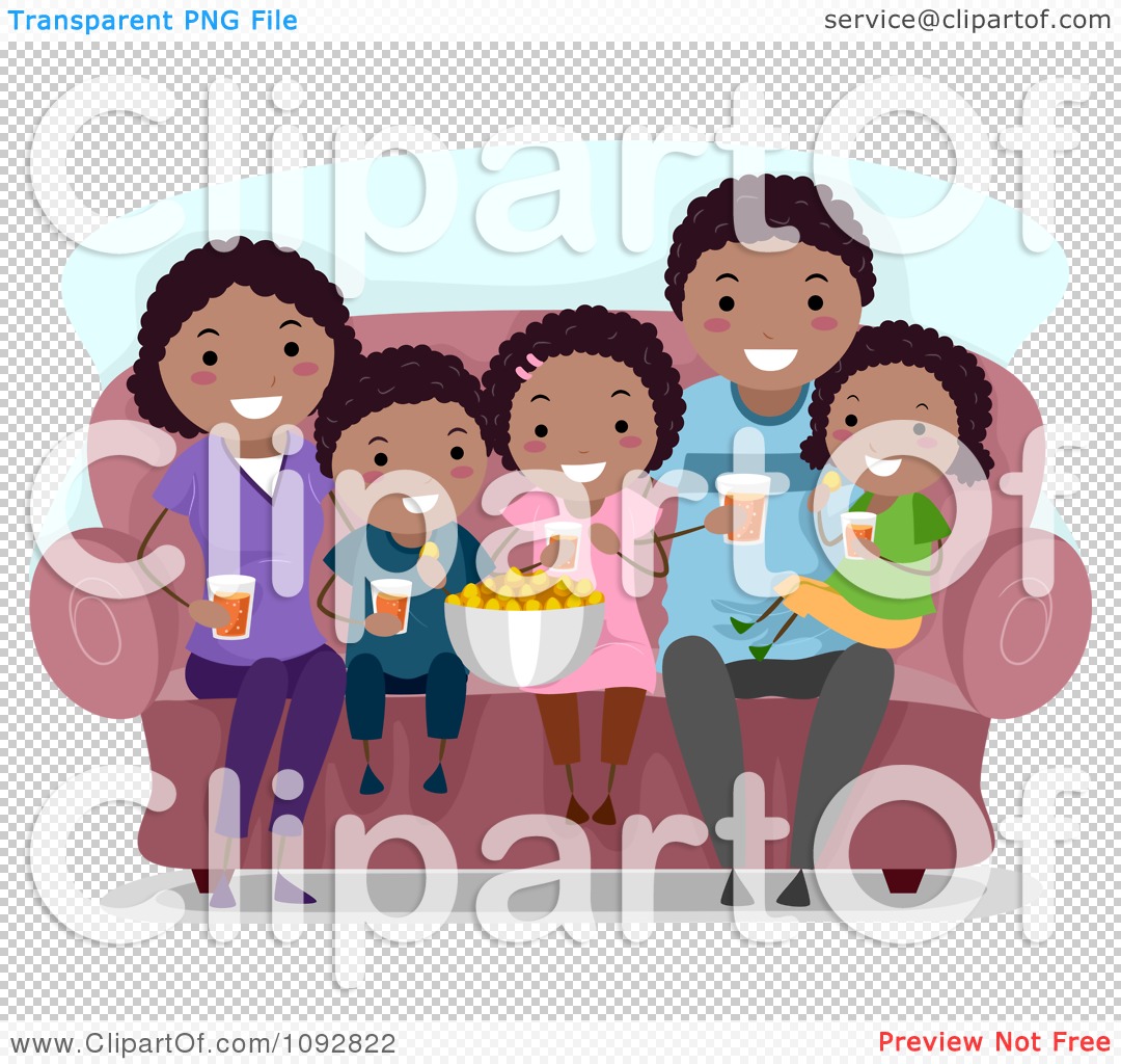 black family picnic clipart