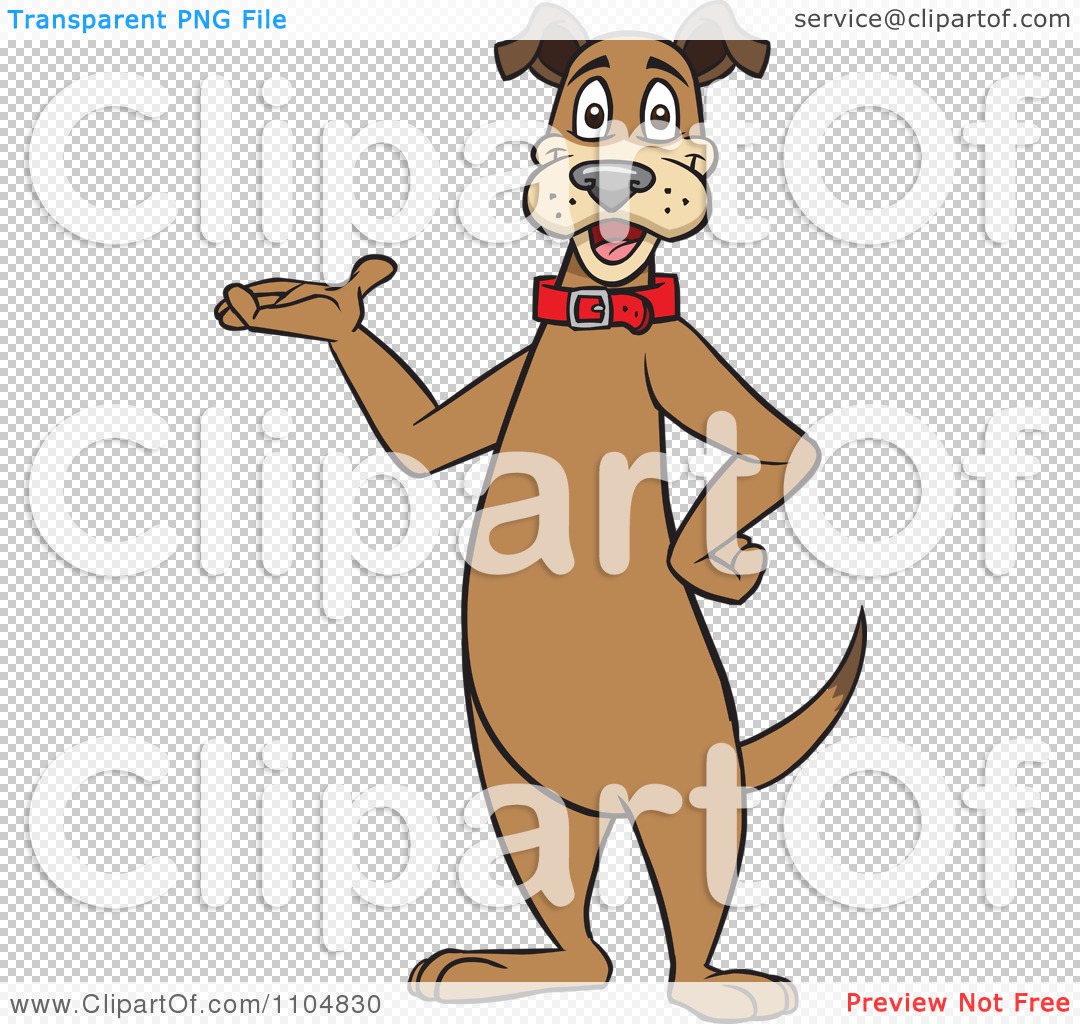 Clipart Happy Brown Dog Standing Upright And Presenting - Royalty Free  Vector Illustration by Cartoon Solutions #1104830