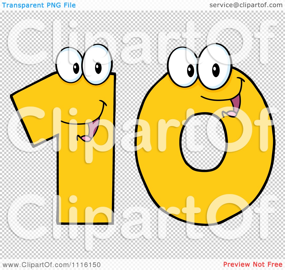 Clipart Happy Yellow Number Ten - Royalty Free Vector Illustration by ...