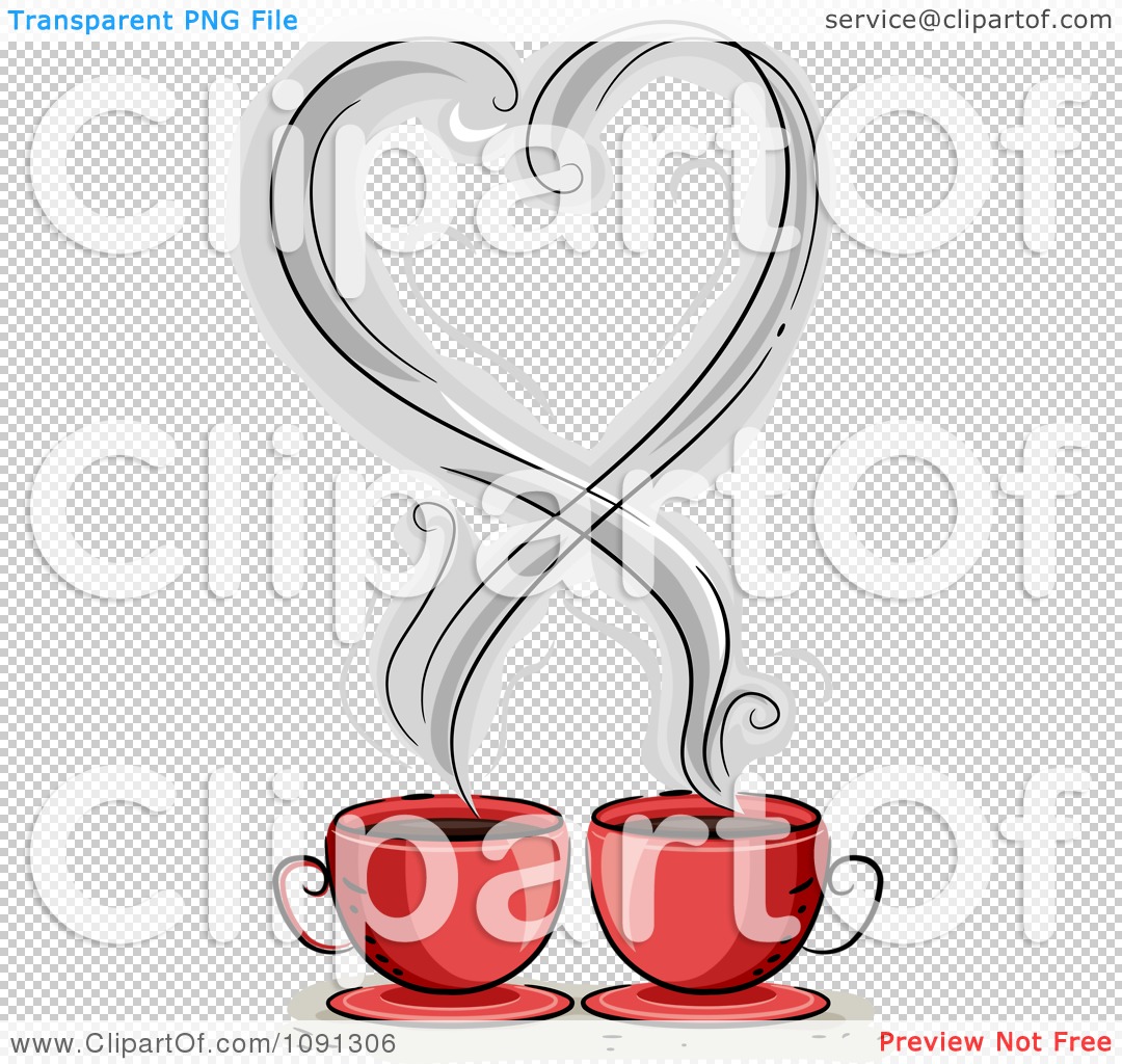 coffee cup heart steam