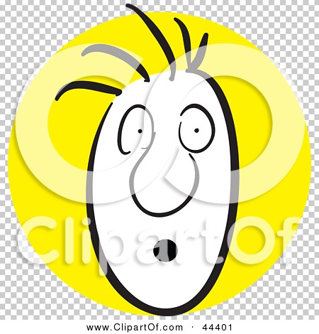 Clipart Illustration of a Man With A Scared Facial Expression by Frisko