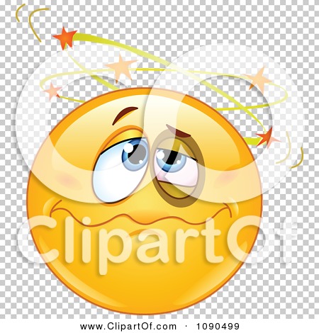 Clipart Knocked Out Emoticon Face Seeing Stars - Royalty Free Vector ...