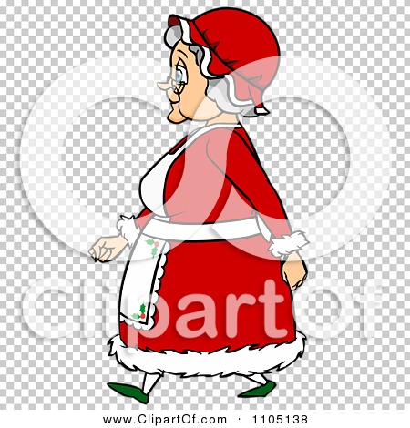 Clipart Mrs Claus Walking - Royalty Free Vector Illustration by Cartoon ...
