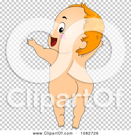 Clipart Naked Baby Boy Looking Back And Holding His Arms Up For A Hug Royalty Free Vector
