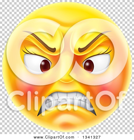 Clipart of a 3d Angry Yellow Female Smiley Emoji Emoticon Face ...