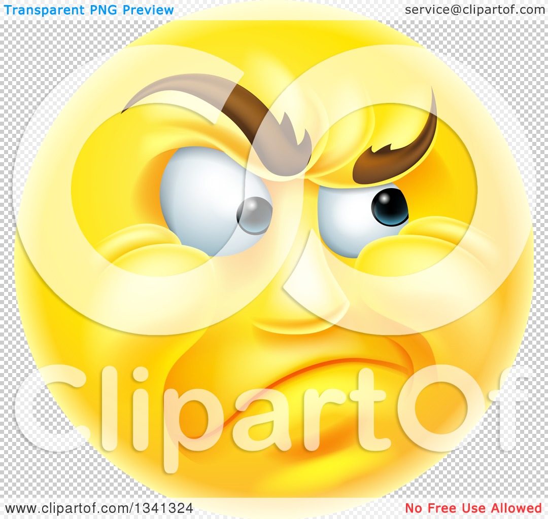Clipart of a 3d Yellow Smiley Emoji Emoticon Face Looking Skeptical ...