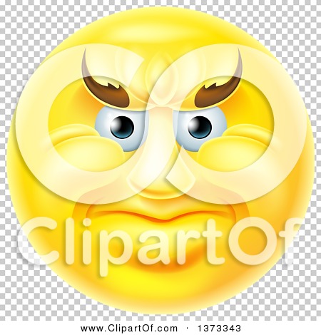 Clipart of a 3d Yellow Smiley Emoji Emoticon Face with an Angry ...