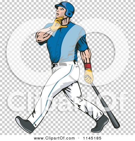 Download Clipart of a Baseball Batter Gazing After Hitting a Home ...