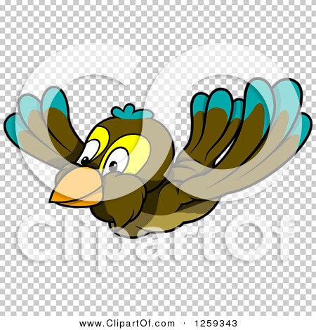 Clipart of a Bird Flying - Royalty Free Vector Illustration by dero