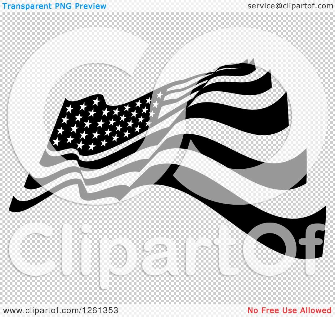 Black And White American Flag Transparent Background
