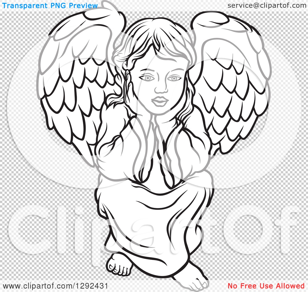 sitting angel drawing