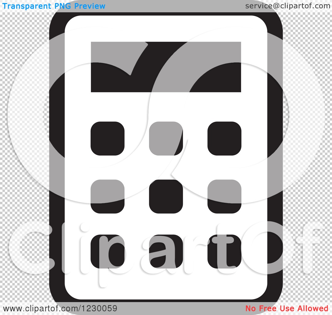 Clipart Of A Black And White Calculator Icon Royalty Free Vector