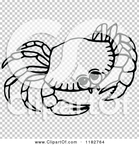 Clipart of a Black and White Crab - Royalty Free Vector Illustration by