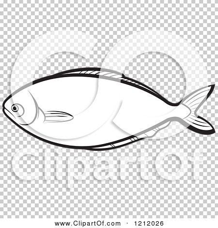 Clipart of a Black and White Fish 3 - Royalty Free Vector Illustration