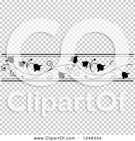 Clipart of a Black and White Floral Bell Flowers Border - Royalty Free  Vector Illustration by BNP Design Studio #1248334
