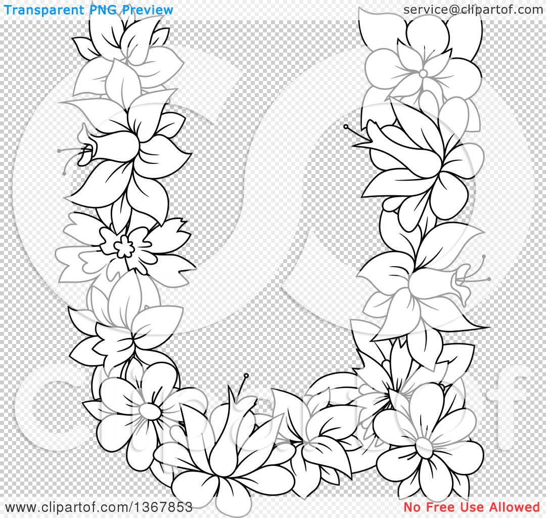 Floral Alphabet Clipart Transparent PNG Hd, Floral Alphabet U With