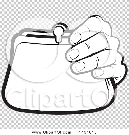 Sketch Of Purse With Coins. Cartoon Style Hand Drawn Black And White Vector  Illustration Isolated. Royalty Free SVG, Cliparts, Vectors, and Stock  Illustration. Image 106842989.