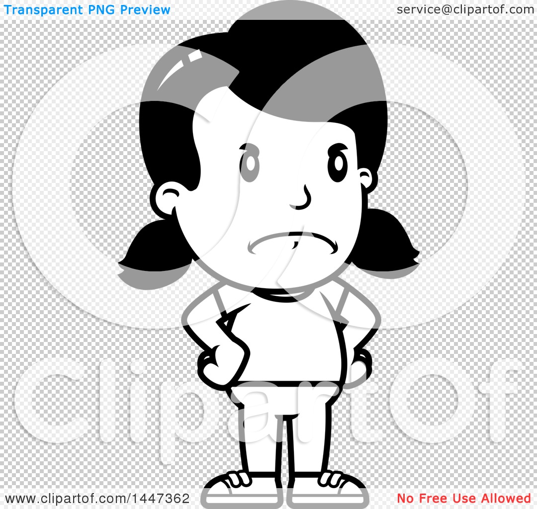 angry clip art black and white