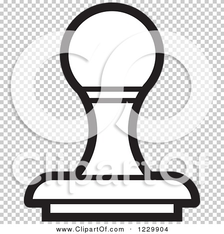 Clipart of a Black and White Rubber Stamp Icon - Royalty Free Vector