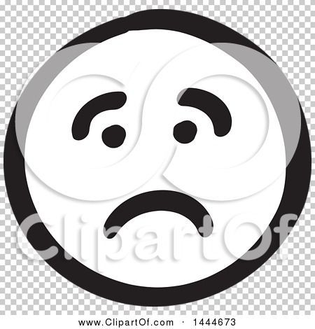 sad face clipart black and white