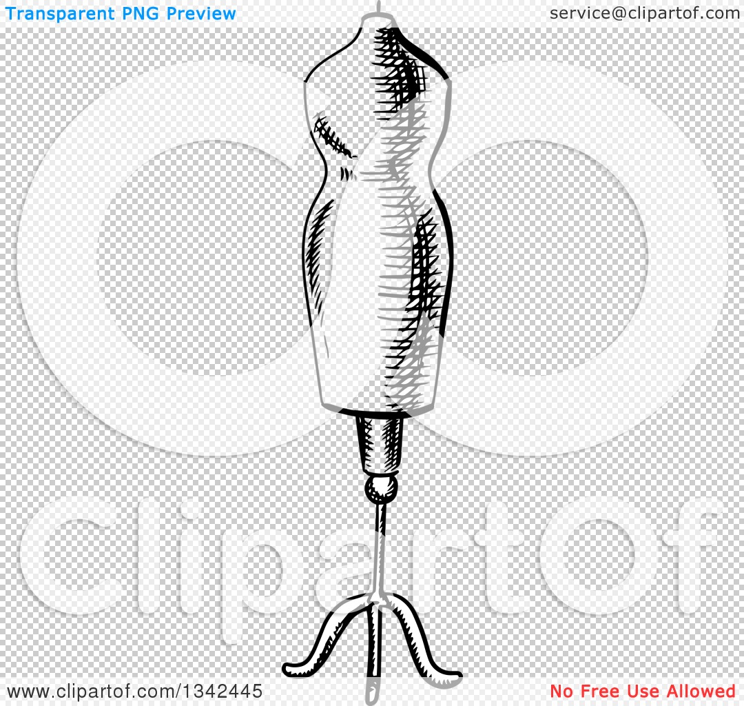 Sewing mannequin sketch Royalty Free Vector Image