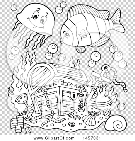 underwater treasure chest coloring page