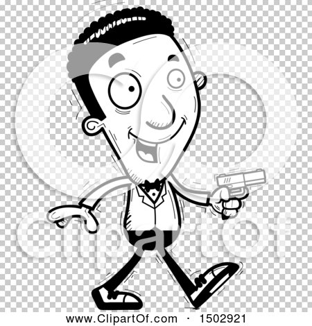 cartoon spy agent posing