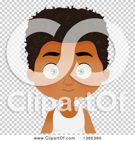 Clipart of a Black Boy with a Curly Hairstyle - Royalty Free Vector