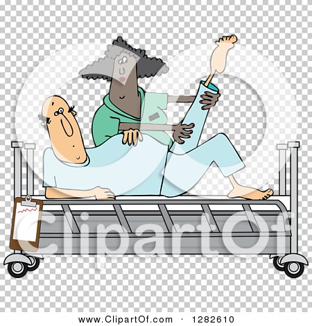 woman in hospital bed clip art