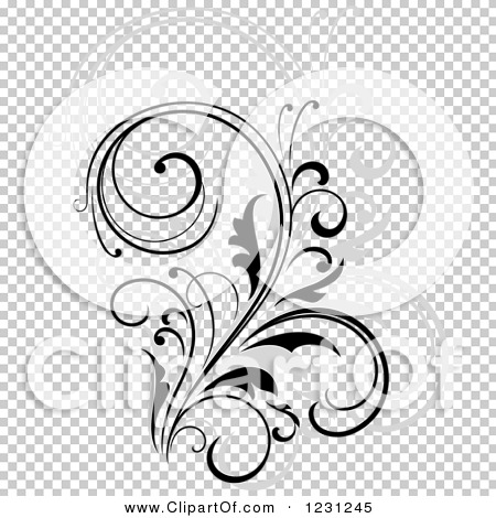 Clipart of a Black Flourish with a Shadow 11 - Royalty Free Vector ...