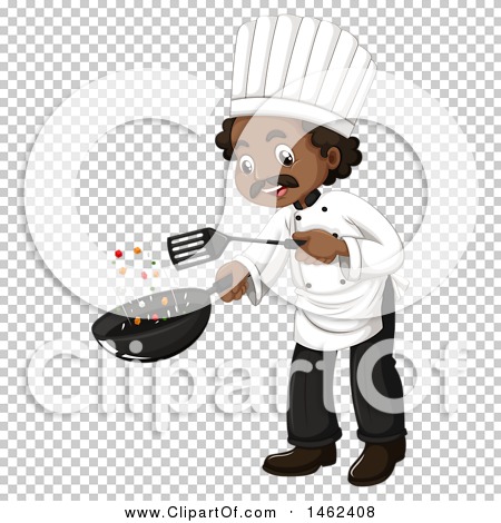 Clipart of a Black Male Chef - Royalty Free Vector Illustration by