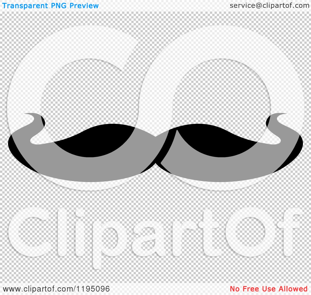 Clipart of a Black Moustache 9 - Royalty Free Vector Illustration by