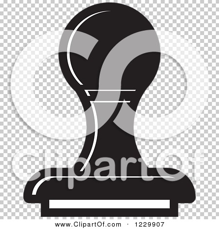 Clipart of a Black Rubber Stamp Icon - Royalty Free Vector Illustration