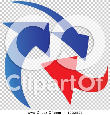 Clipart of a Blue and Red Arrow Logo 6 - Royalty Free Vector