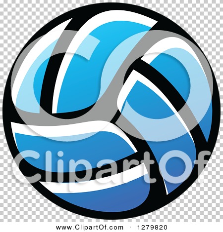 Clipart of a Blue Volleyball - Royalty Free Vector Illustration by ...